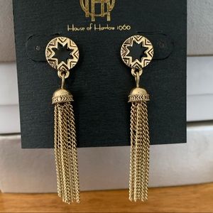 House of Harlow 1960 gold tassel earring